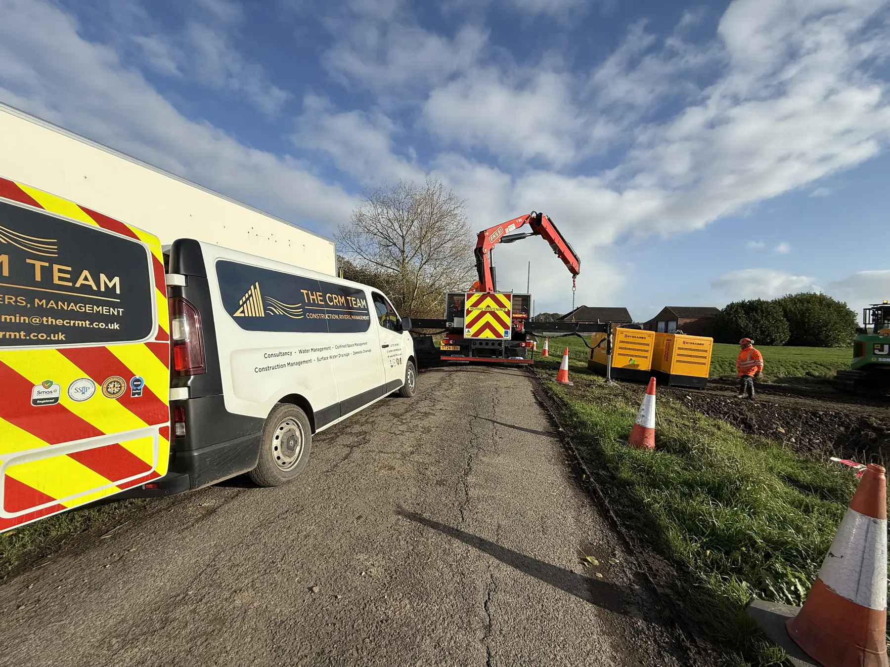 CRM vehicles, lifting equipment and pumping plant mobilised for water-management works